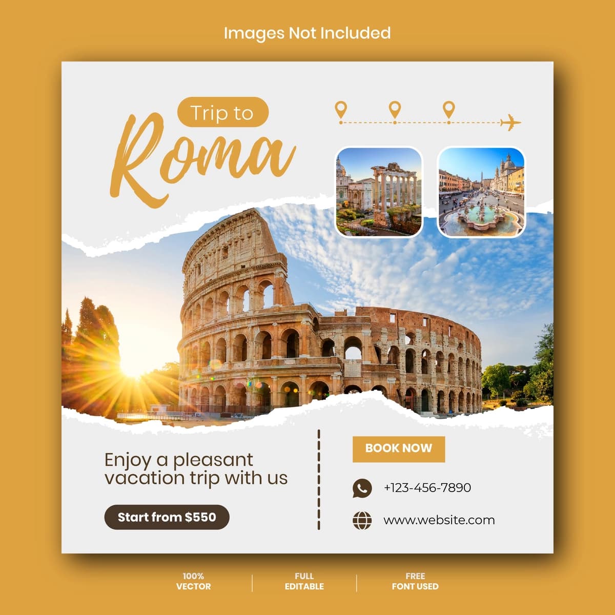 Trip Roma ijtimoiy media shabloni | Trip roma social media template