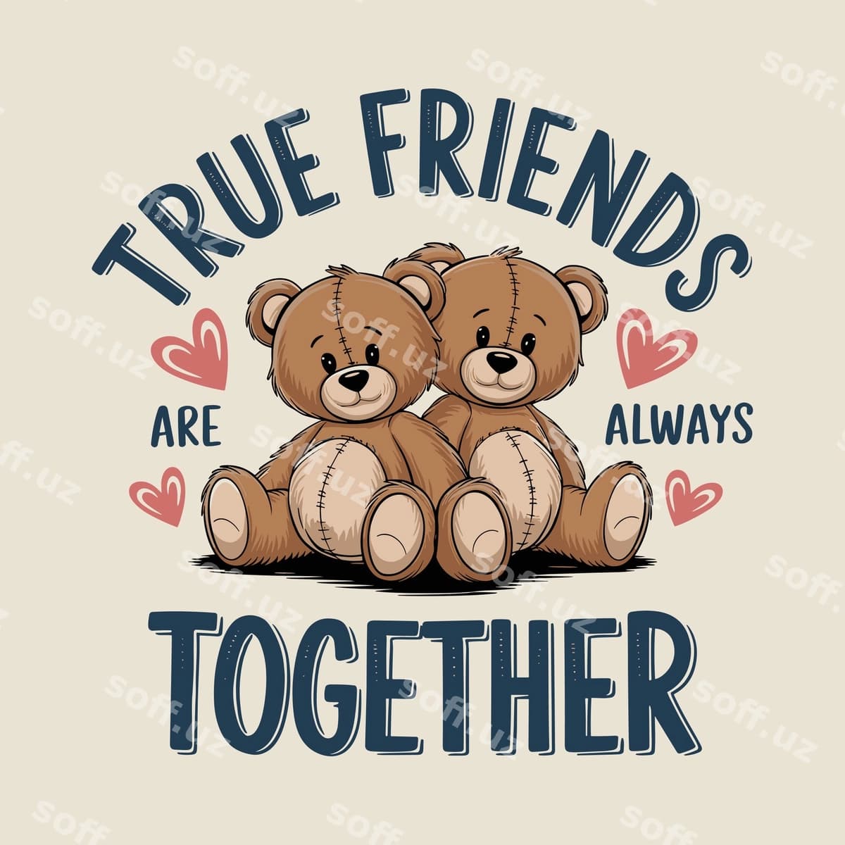 Haqiqiy do'stlar ayiqchalari tasviri | True friends teddy bears illustration