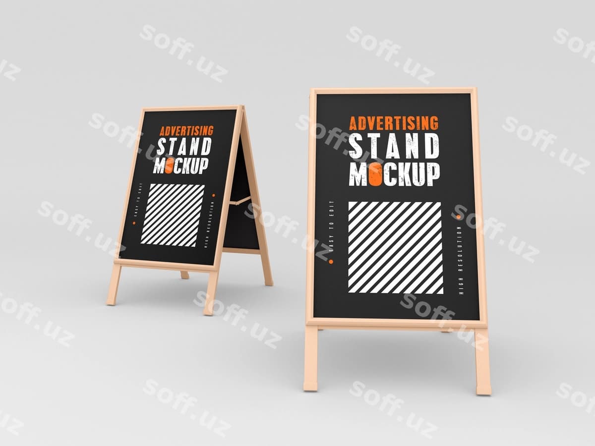 Ikkita reklama stendining maketi | Two advertising stand mockup