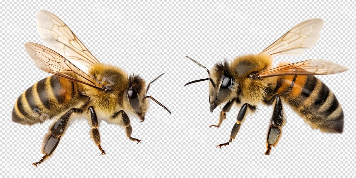 Ikki asalari yaqinlashmoqda | Two bees close up