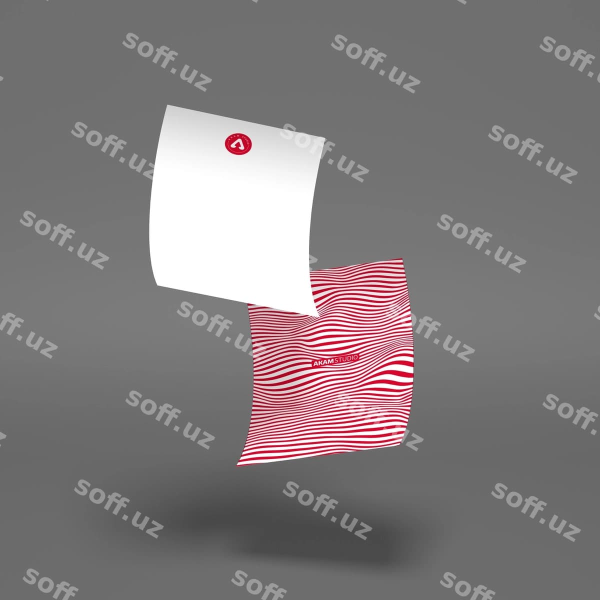 Ikkita tushayotgan sarlavha maketi | Two falling header mockup