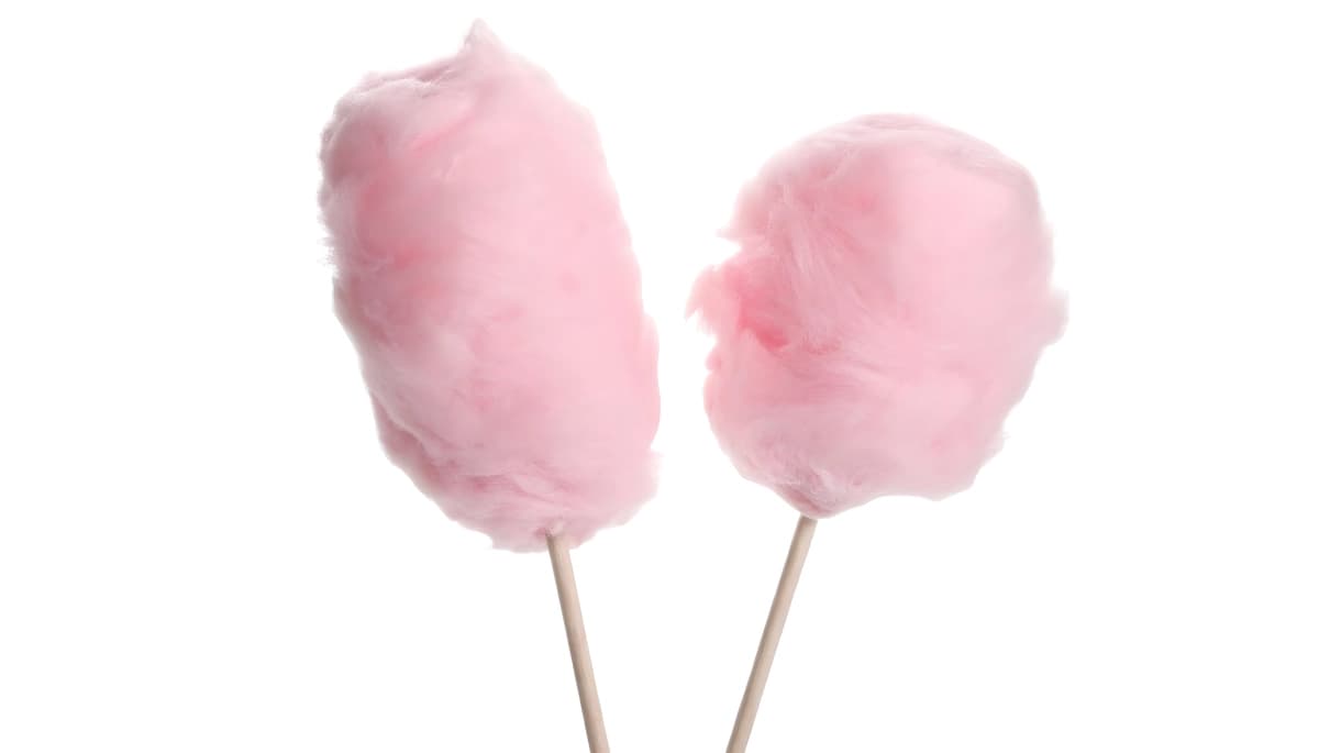 Ikkita pushti paxta konfeti | Two pink cotton candy sticks