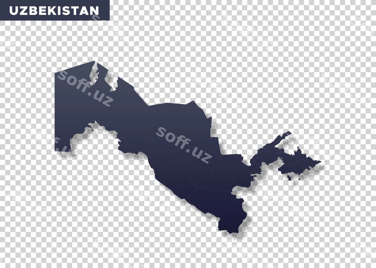 O'zbekiston xaritasining shaffof foni | Uzbekistan map transparent background