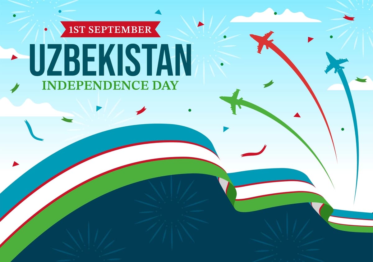 1-sentabr O'zbekiston mustaqillik kuni bilan tabriklaymiz vektorli illyustratsiya | Happy uzbekistan independence day vector illustration 1st september