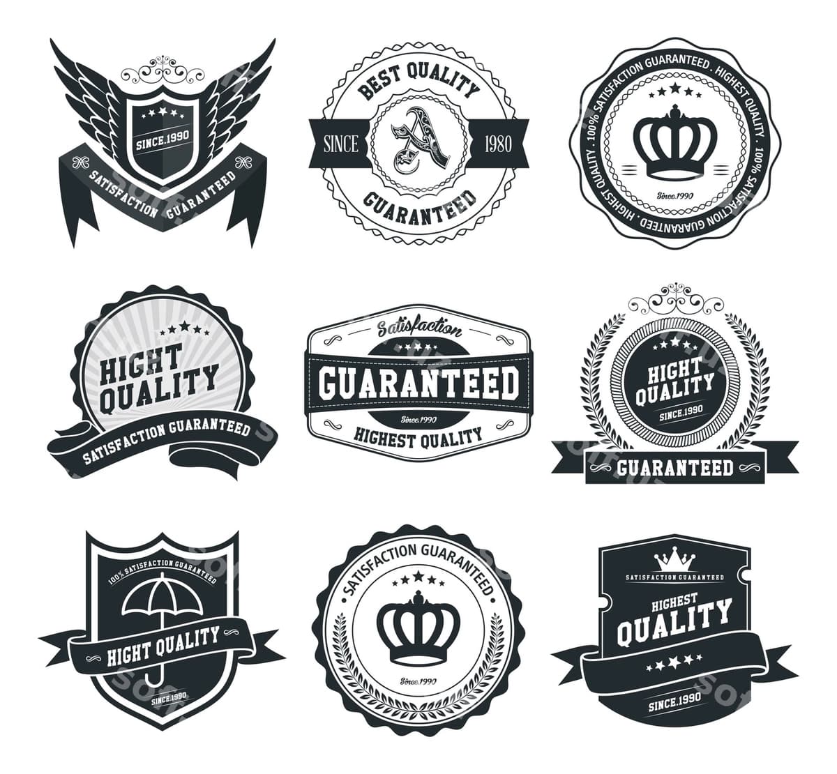 Vektor badjalar etiketlar to'plami | Vector badges labels set