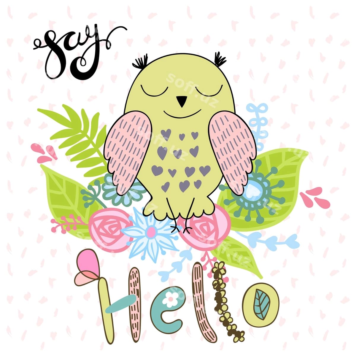 Vektor karyo buhar | Vector cartoon owl