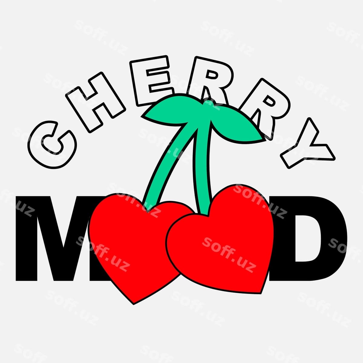 Vektor cherri yurak hissiyoti | Vector cherry heart mood