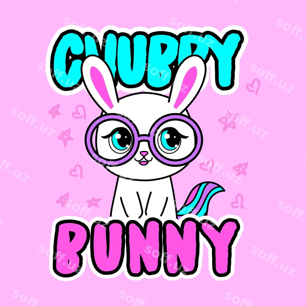 Vektor chiroyli quyon ko'zlari bilan | Vector cute rabbit with glasses