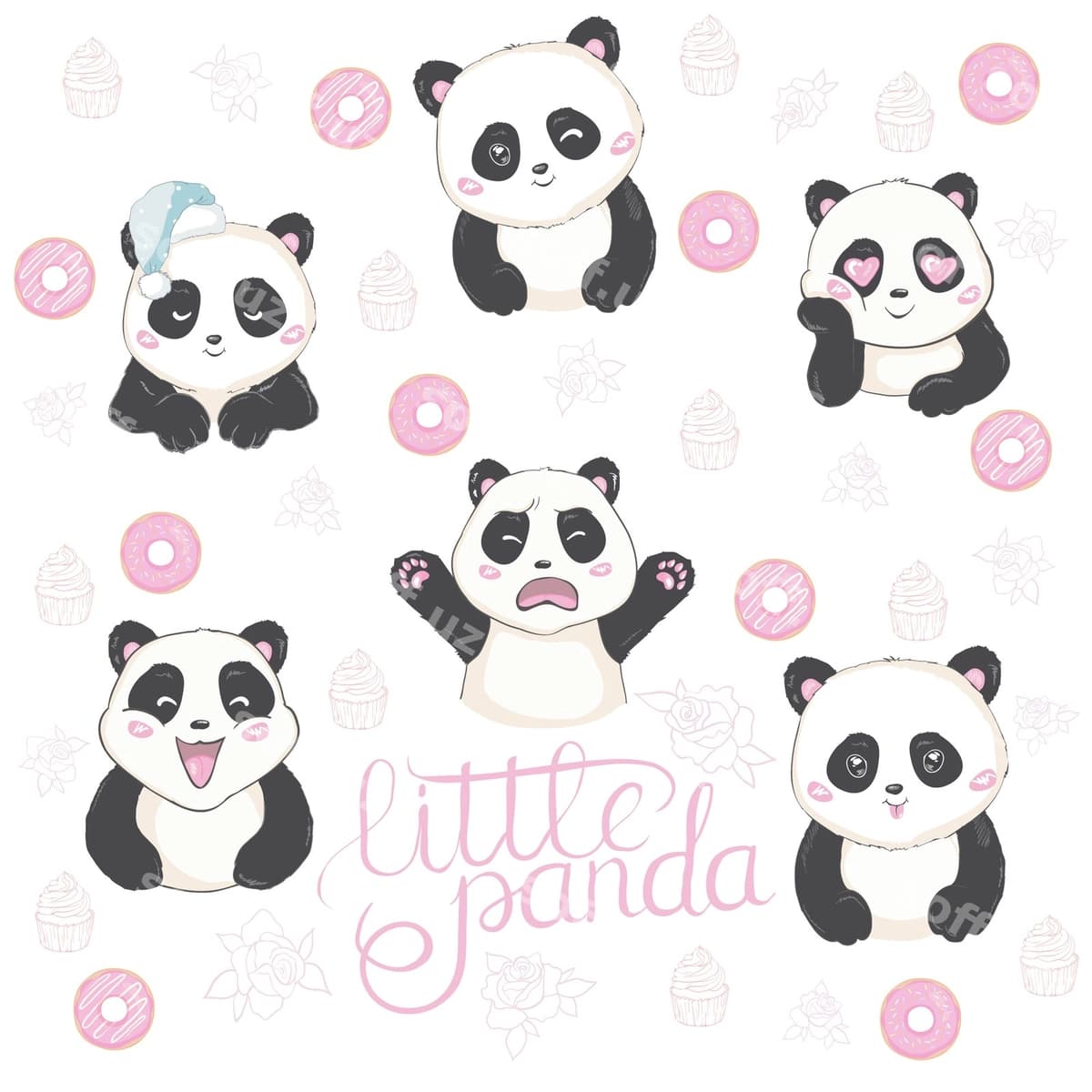 Vektor illustratsiya emoji panda | Vector illustration emoji panda