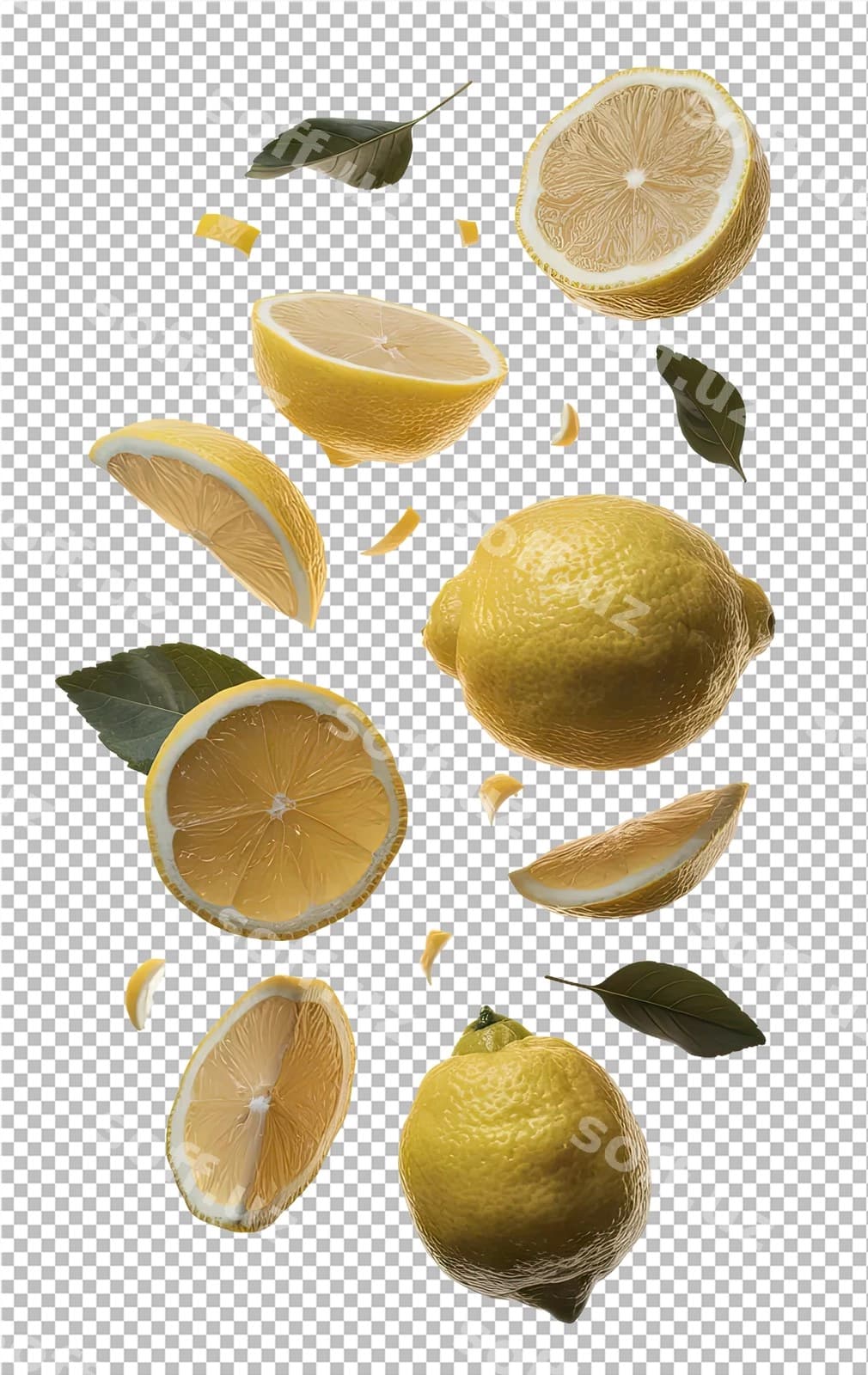 Limon barglarining vektorli illyustratsiyasi | Vector illustration lemons leaves