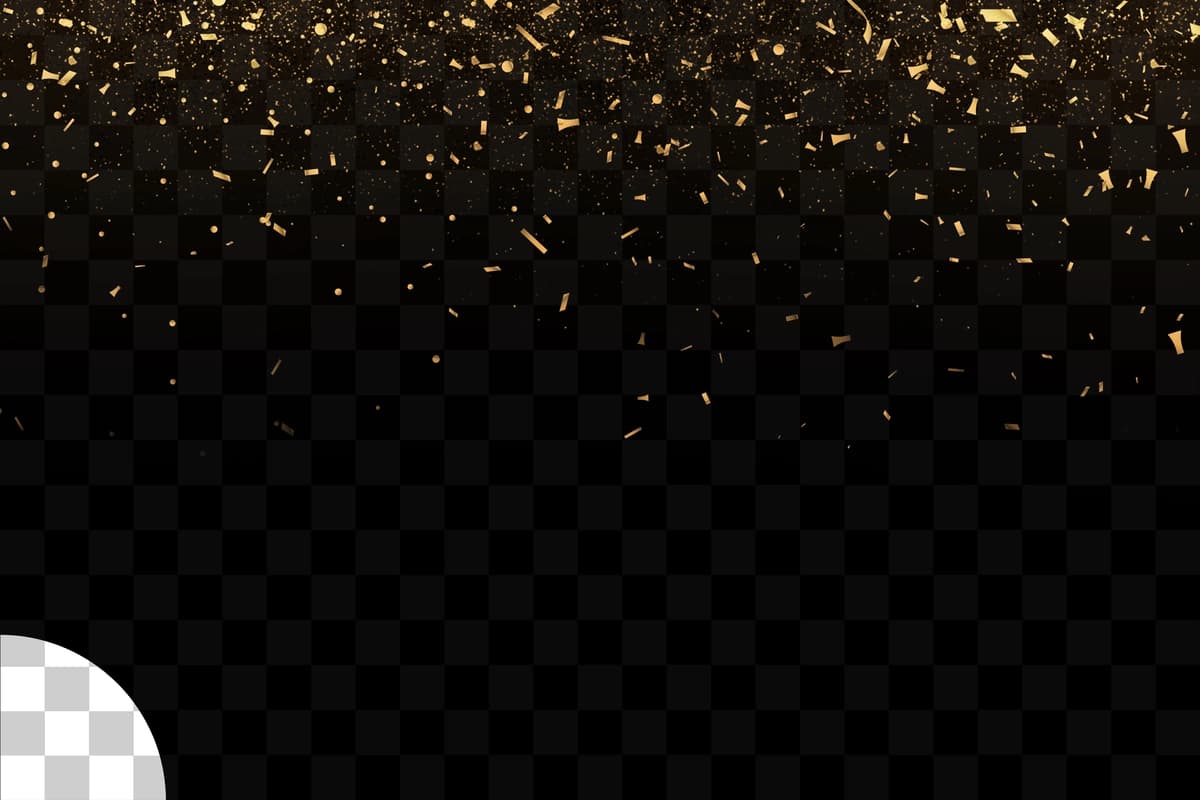 Oltin konfeti shaffof fon | Golden confetti transparent background