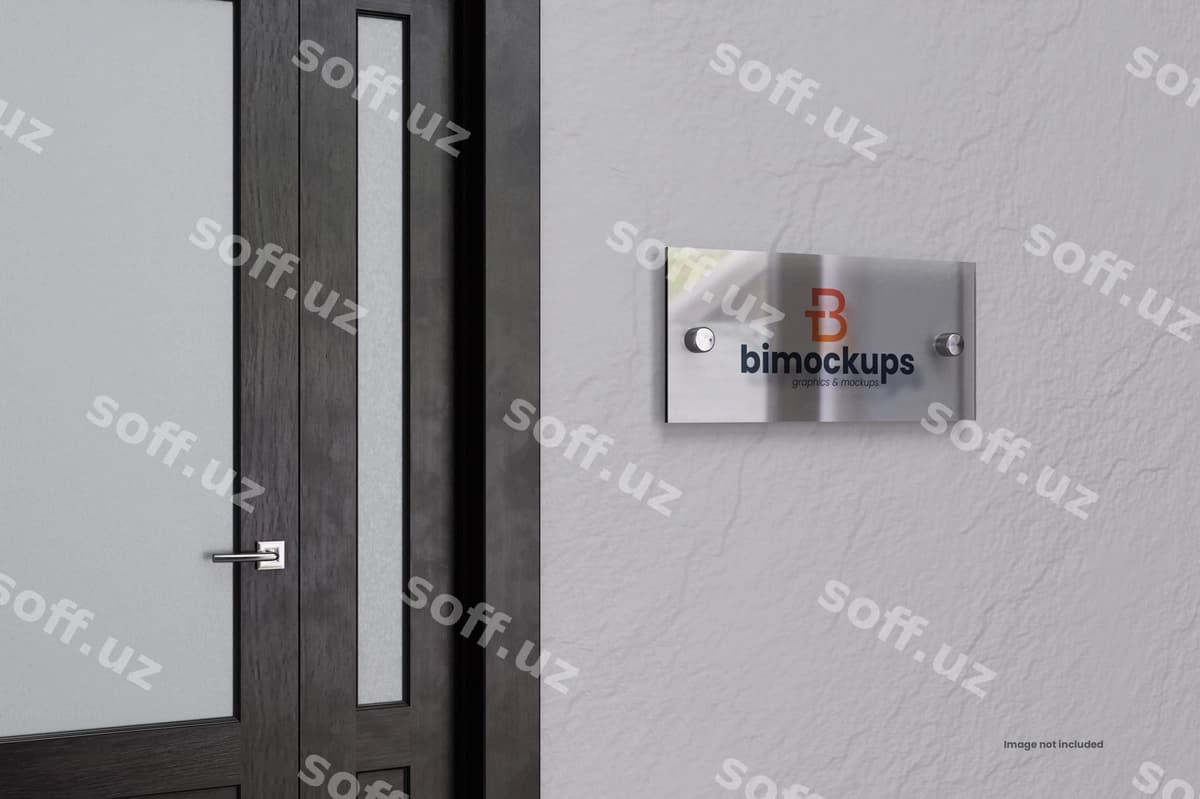 Devor shisha logotip mockup-lar | Wall glass logo mockups