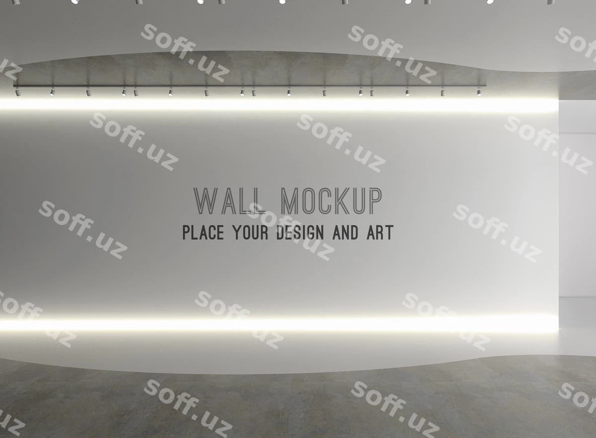 Devor maketi bo'sh ko'rgazma maydoni | Wall mockup empty exhibition space