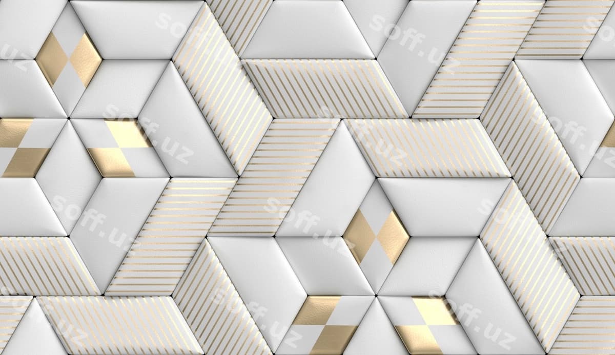 Oq oltin naqshli devor qog'ozi | Wallpaper with white gold pattern