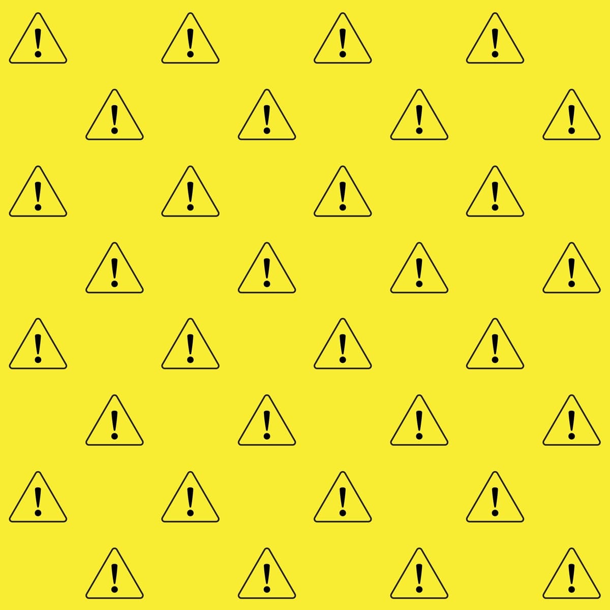 Ogohlantirish belgisi vektor choksiz naqsh | Warning sign vector seamless pattern