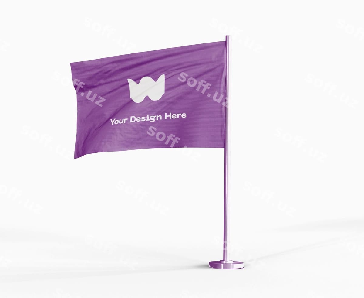 Tebranib turgan bayroq maketi | Waving flag mockup