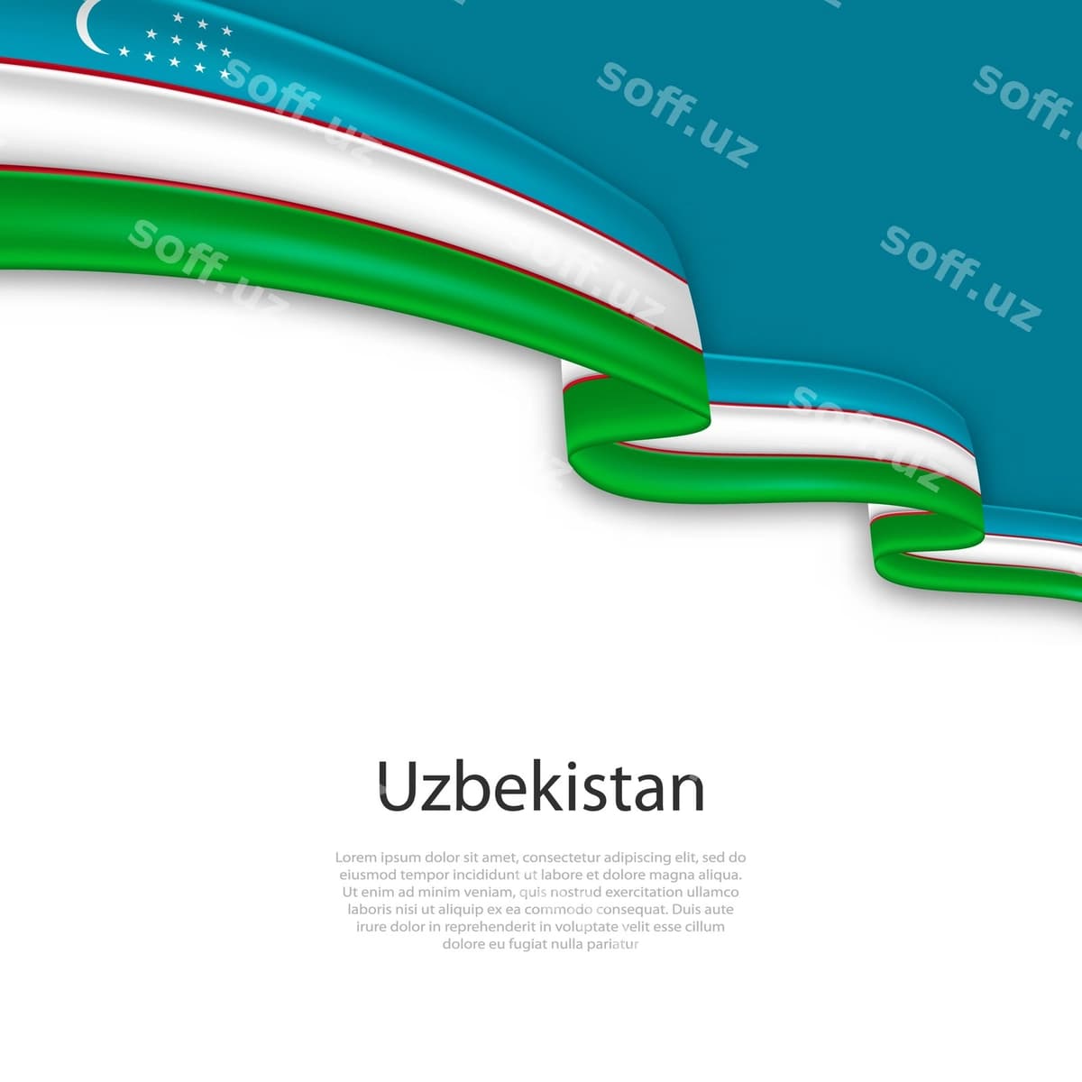 O'zbekiston bayrog'i bilan silkituvchi lenta | Waving ribbon with flag uzbekistan