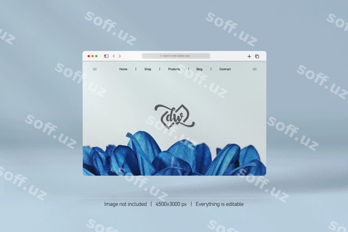 Veb-sayt prezentatsiya namunasi ajraltirilgan | Website presentation mockup isolated