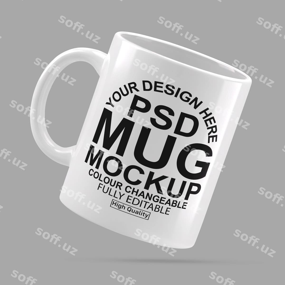 Oq sopol krujka maketi | White ceramic mug mockup