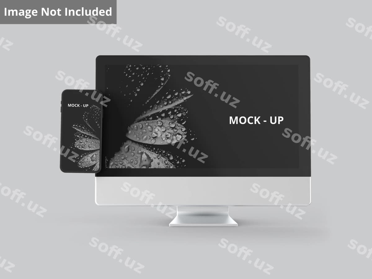 Oq desktop mobil telefon mockup | White desktop mobile phone mockup