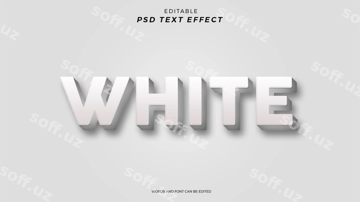 Oq matn effekt tahrir qilish mumkin dizayn | White text effect editable design