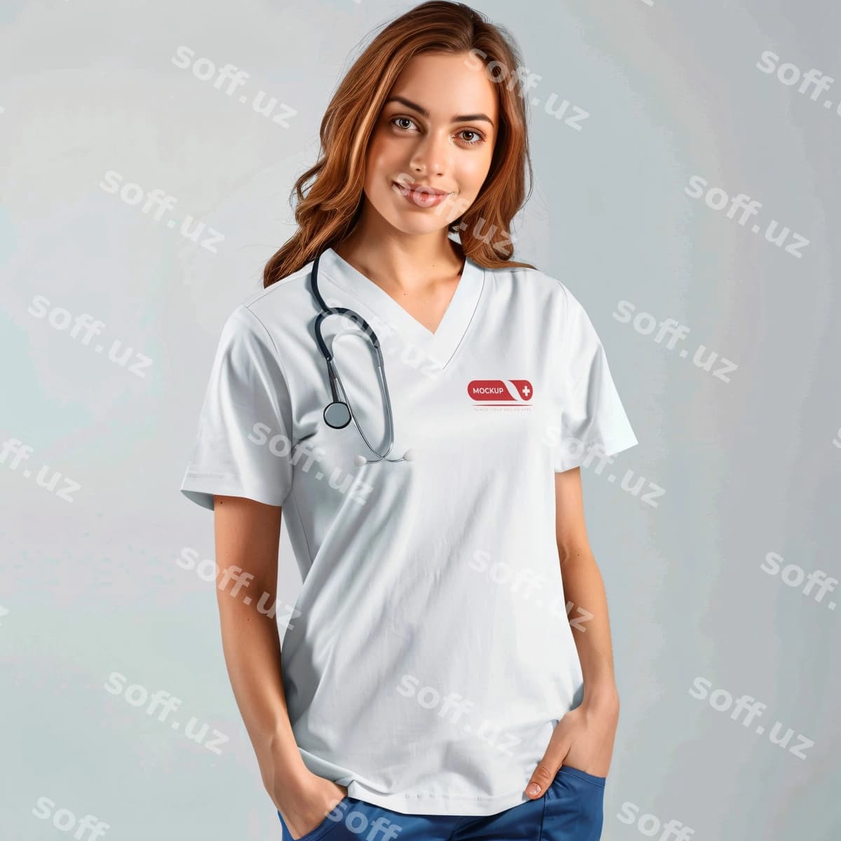 Ayol oq hamshira kostyumi | Woman white nurse uniform