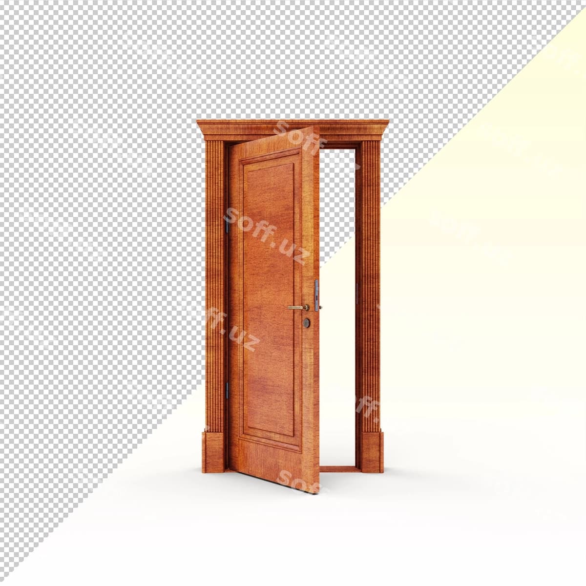 Yog'och akajou ochiq eshik | Wood acajou open door
