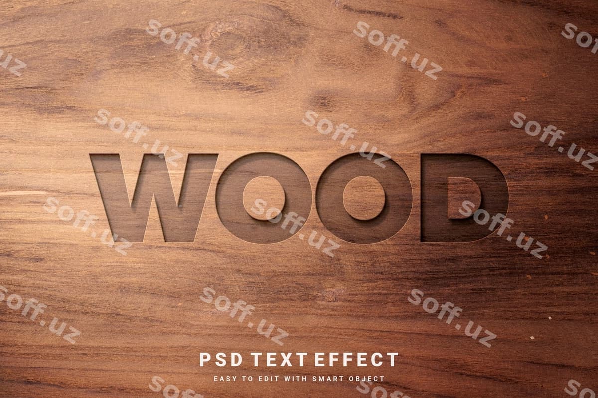Yangi matn effekti | Wood text effect