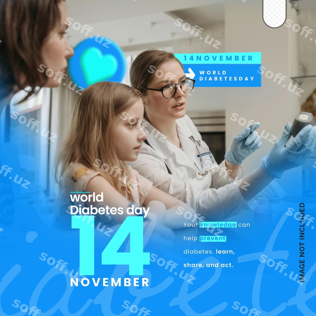 Dunyo diabet kuni post psd | World diabetes day post psd