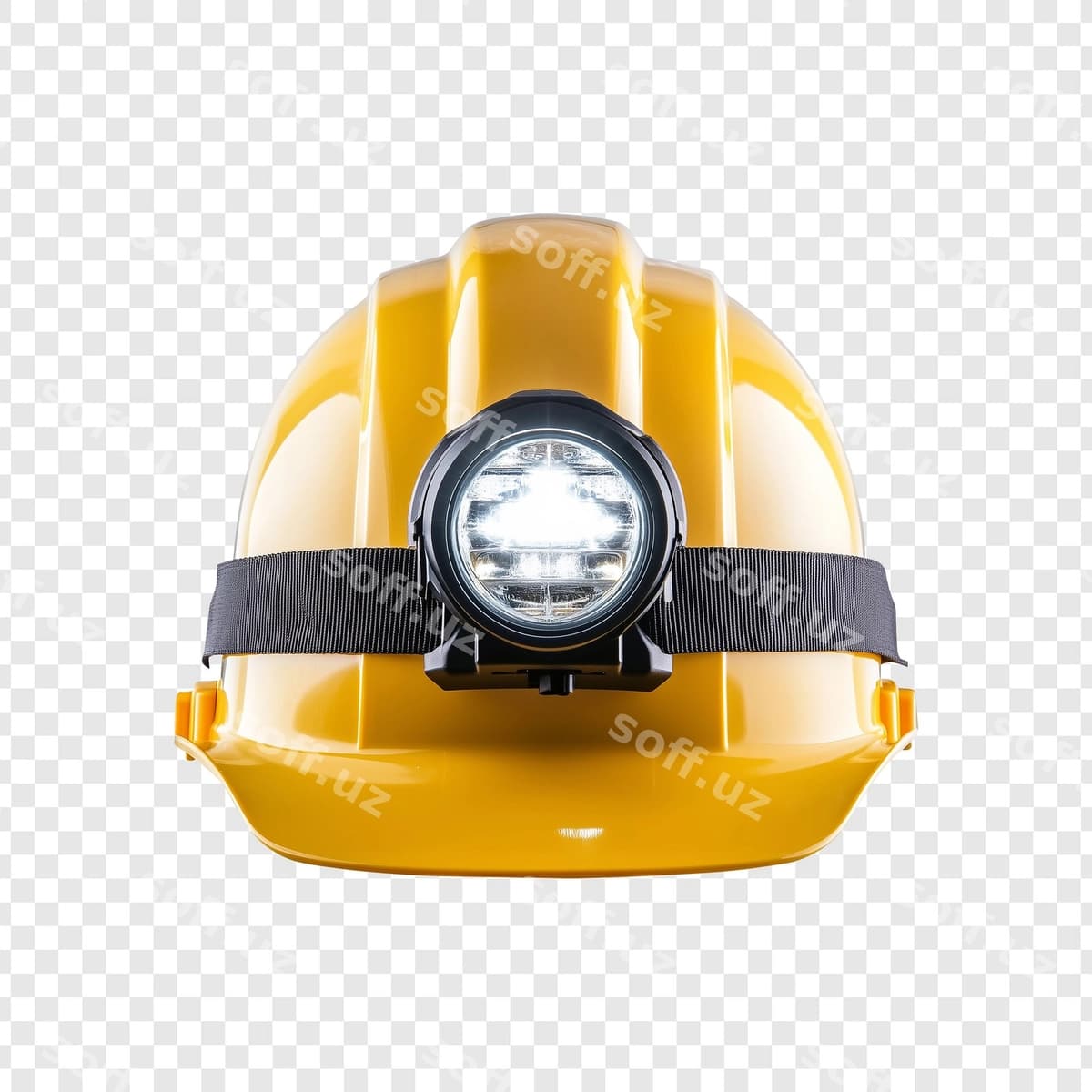 Chiroqli sariq kon dubulg'asi | Yellow mining helmet with headlamp