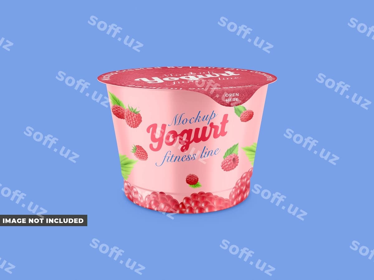 Yogurt stakanchik namuna psd | Yogurt cup mockup psd