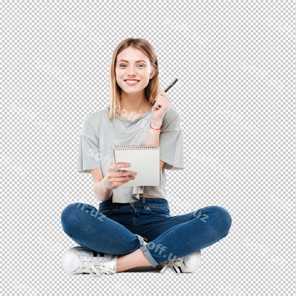 Qalam daftaridan foydalanadigan yosh ayol | Young woman using pencil notebook