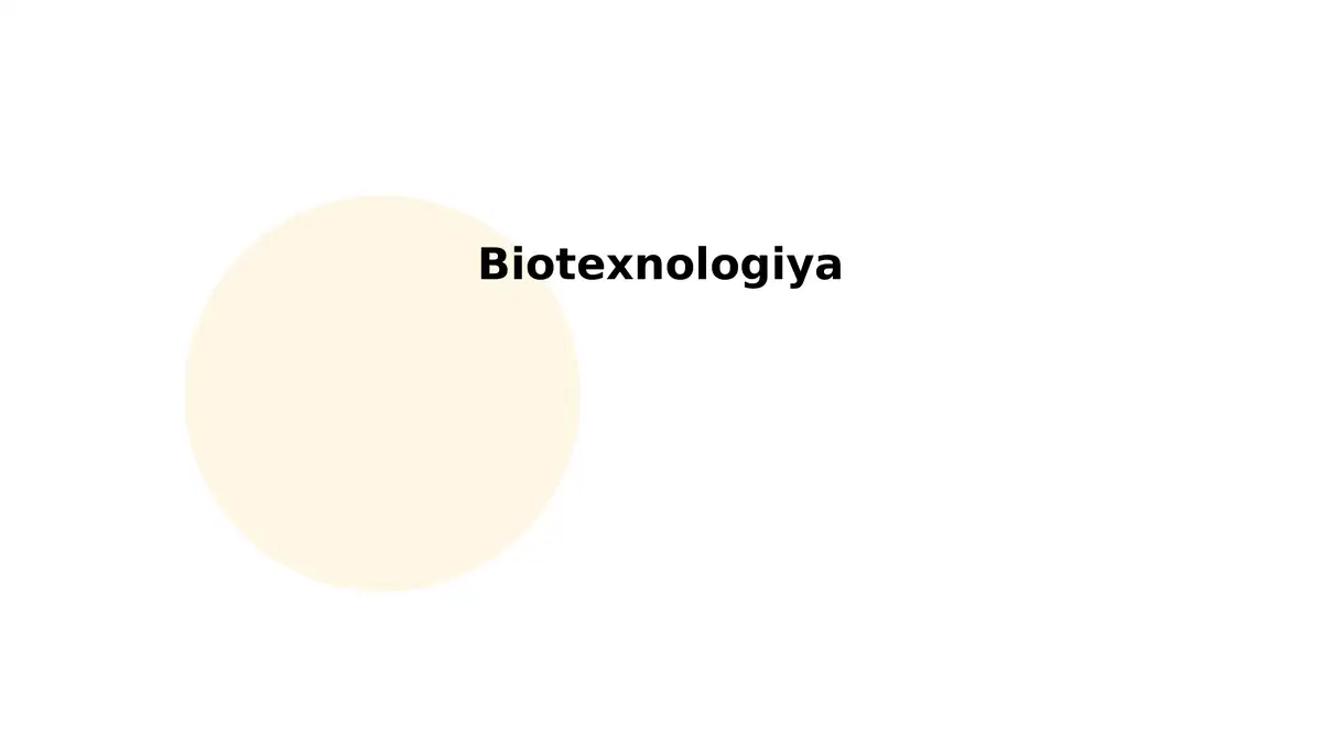 Biotexnologiya