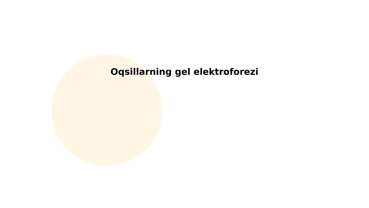 Oqsillarning gel elektroforezi