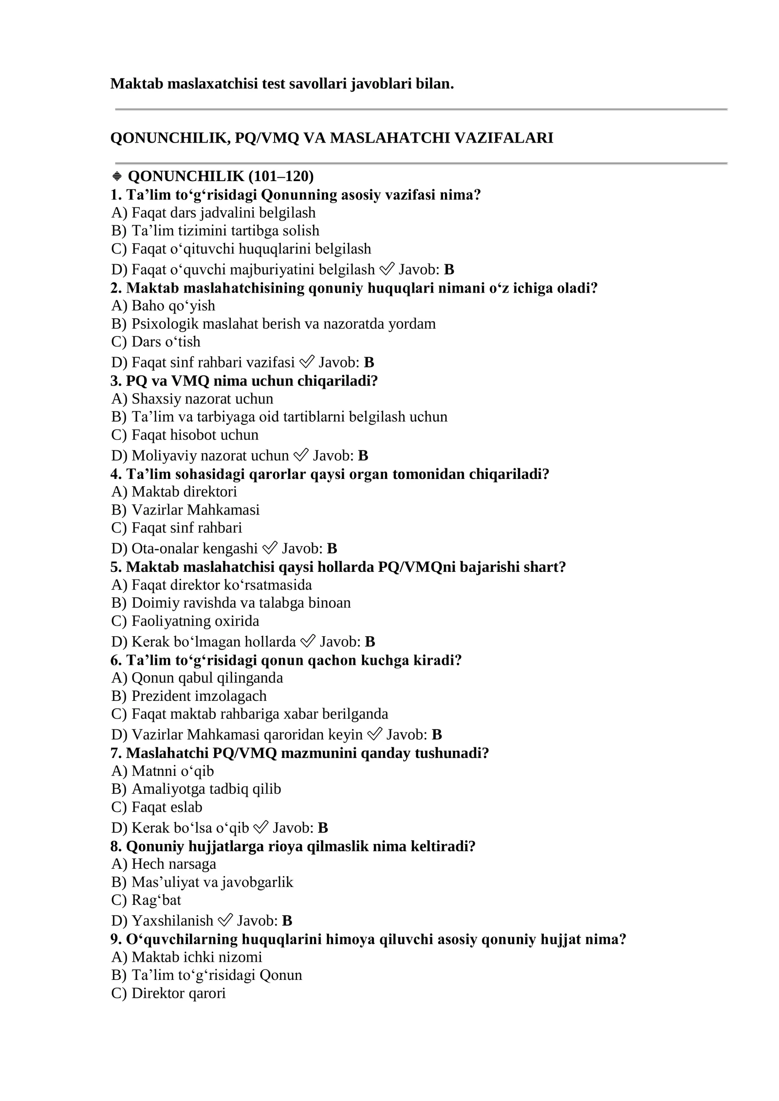 MAKTAB MASLAHACHISI 300 TA TEST.