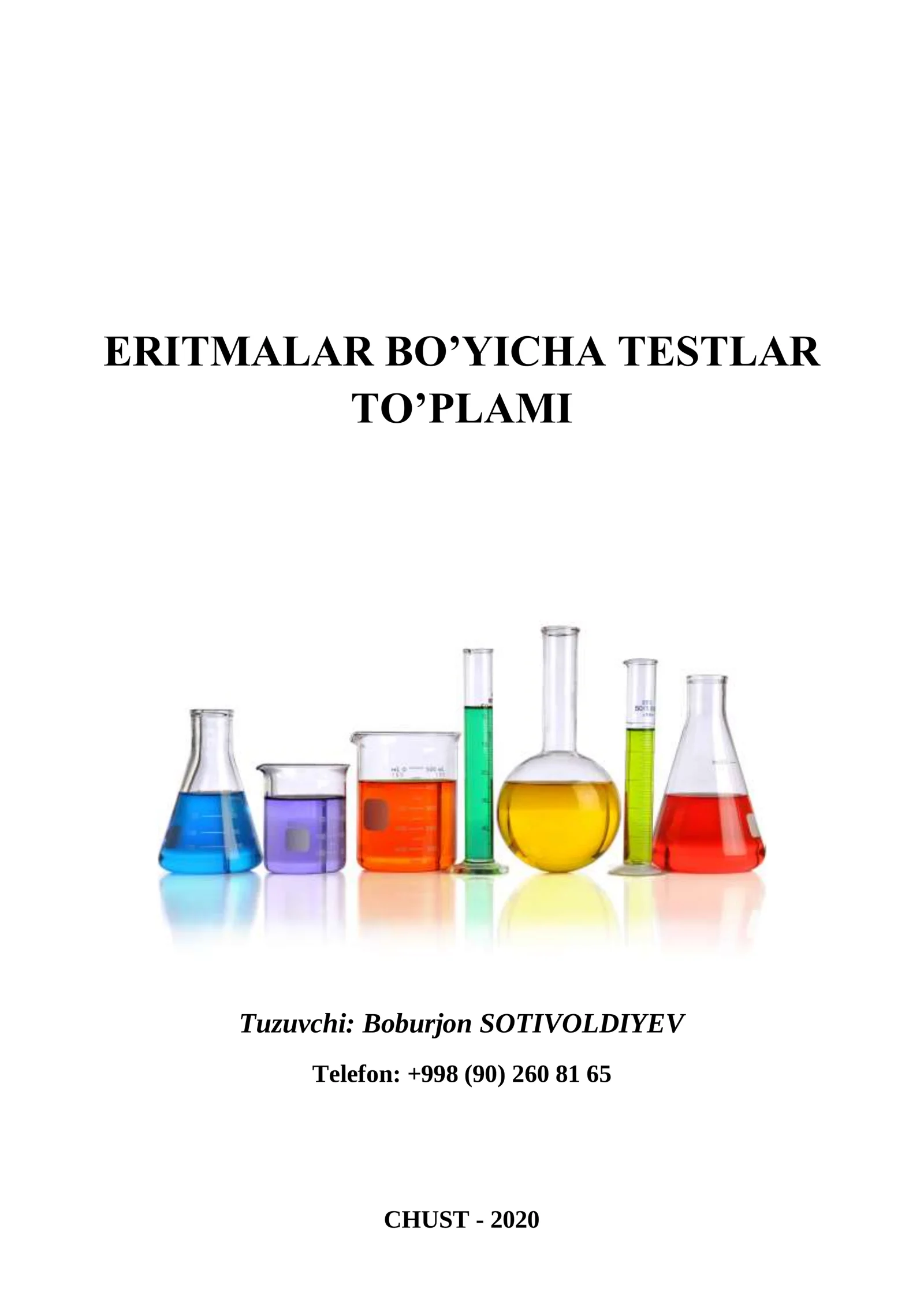 ERITMALAR BO’YICHA TESTLAR TO’PLAMI