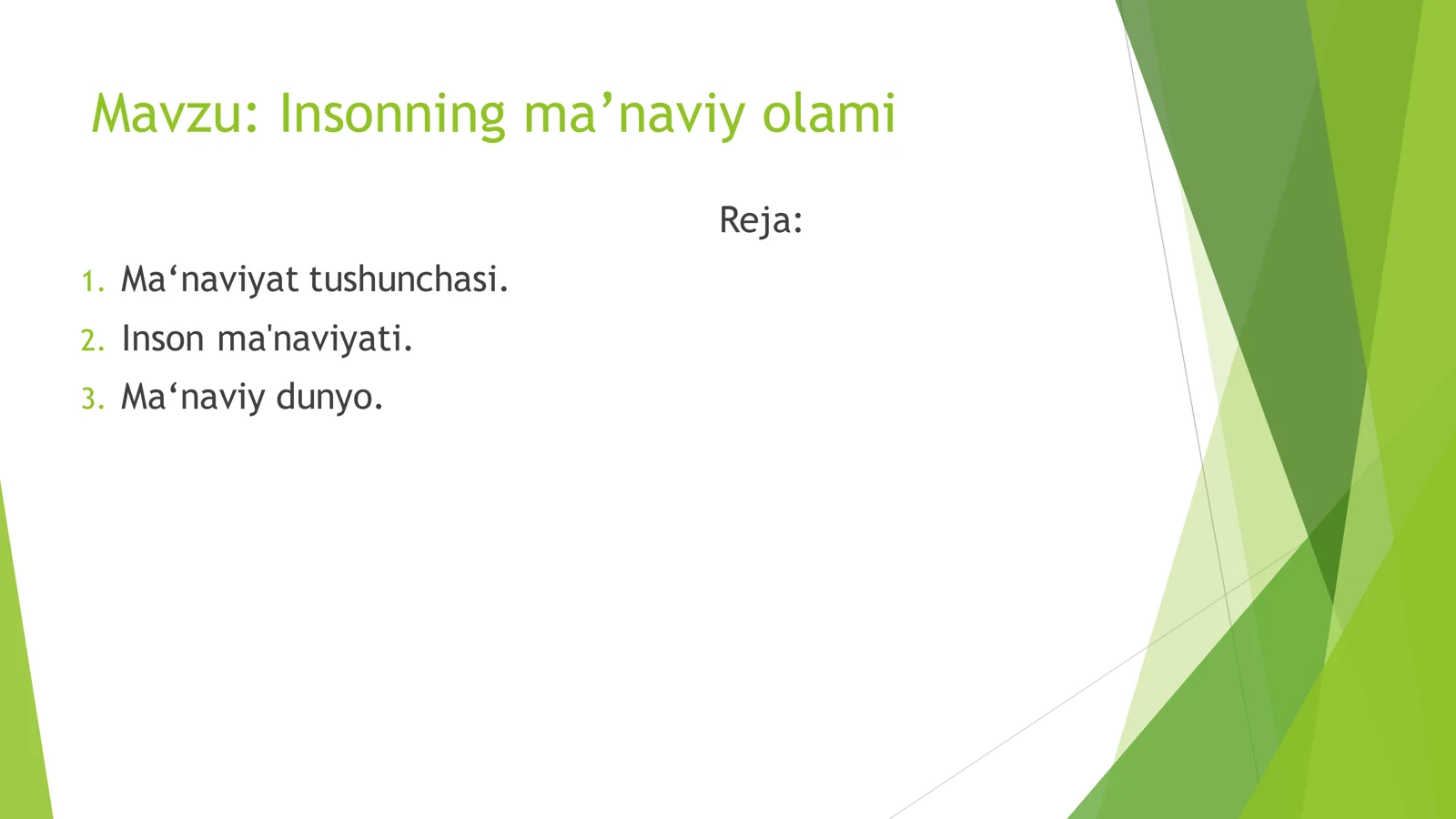 Insonning ma’naviy olami