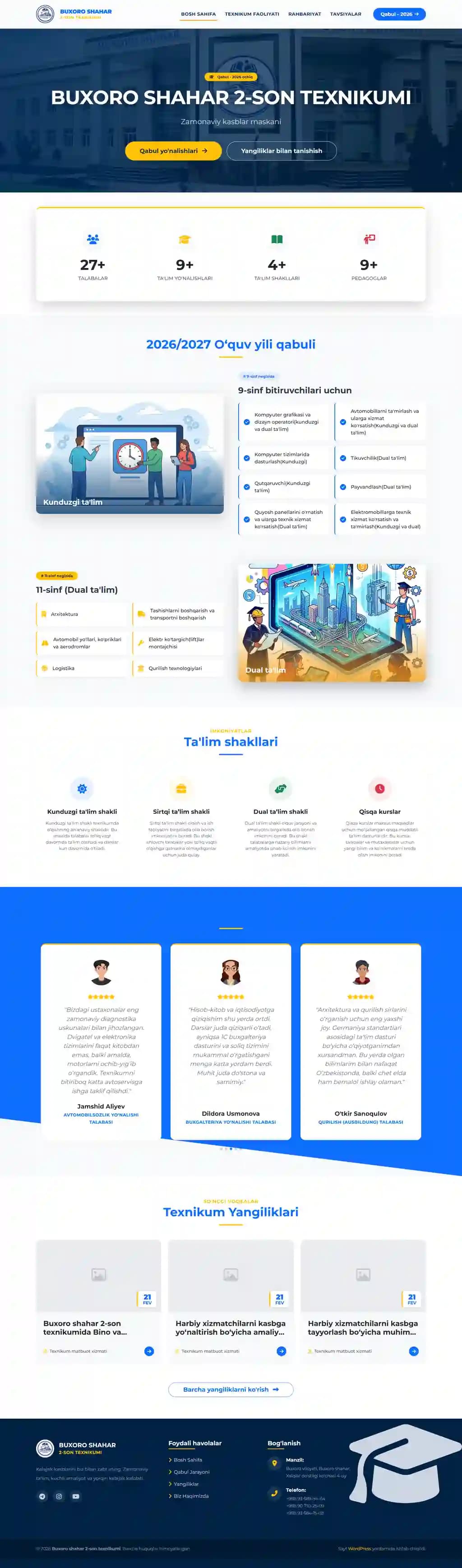Texnikum Pro — Premium WordPress Mavzusi (Shablon)