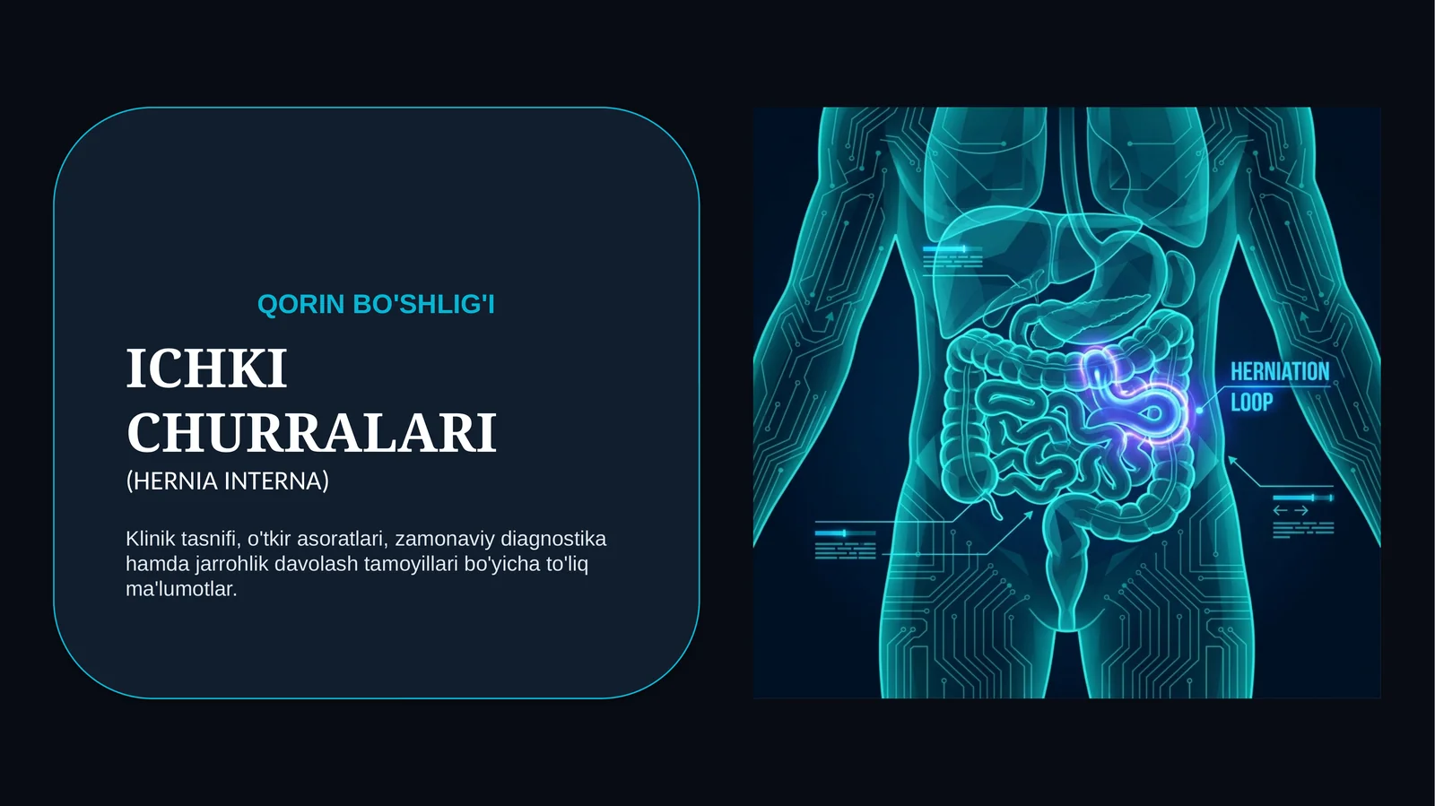 ICHKI CHURRALAR — TURLARI, KELIB CHIQISH SABABLARI, KLINIKASI VA DAVOLASHI | 15 SLAYDLI TAQDIMOT