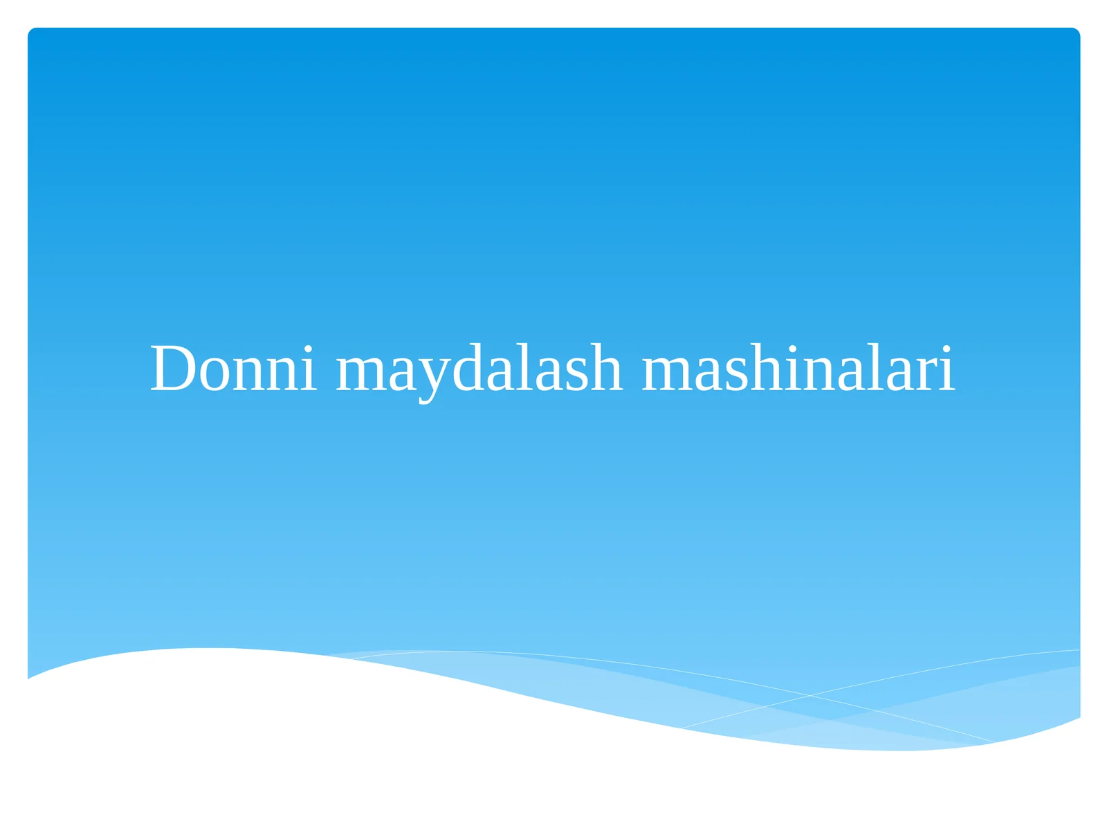 Donnimaydalashmashinalari