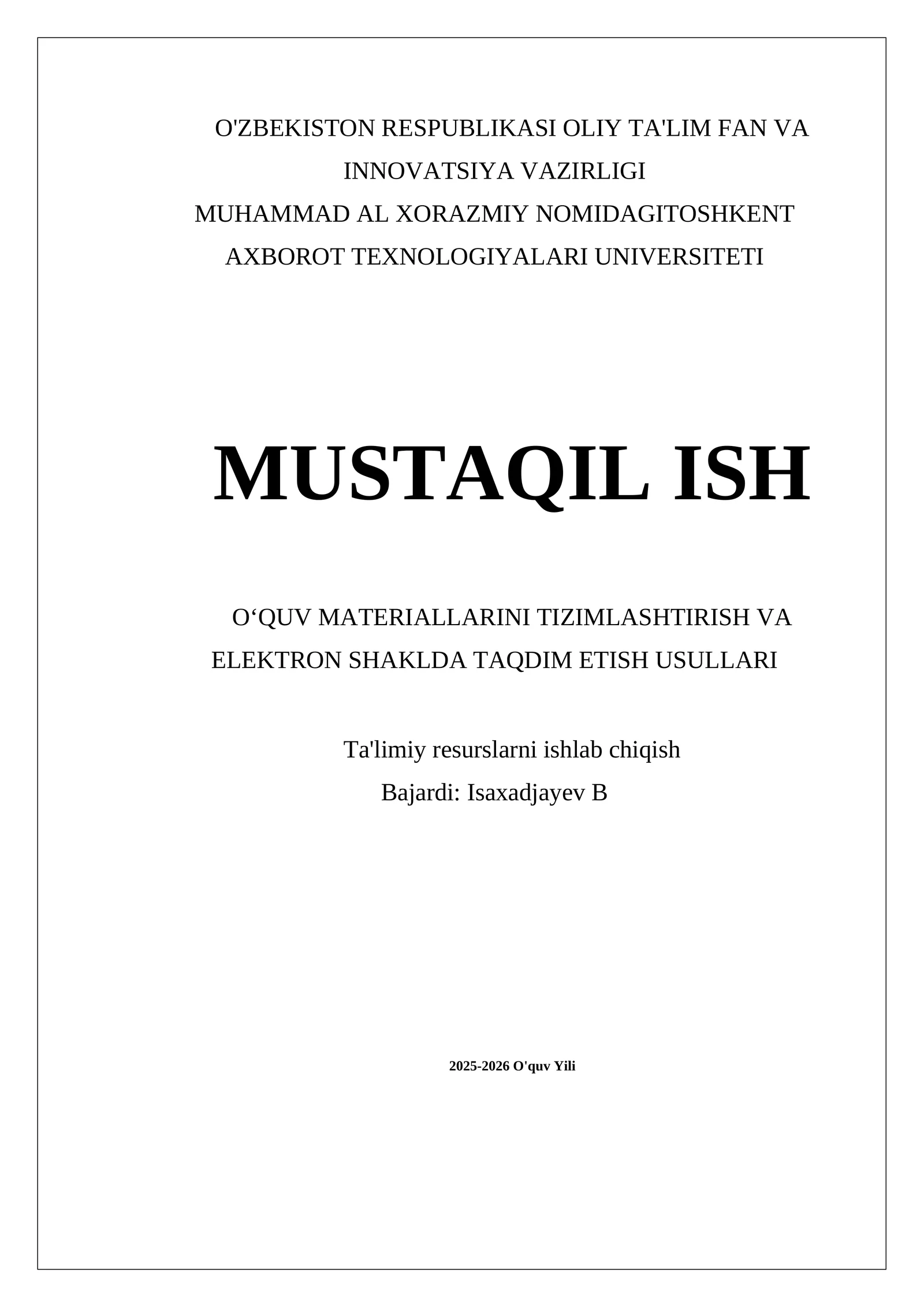 Elektron o‘quv materiallarini tizimlashtirish va elektron shaklda taqdim etish usullari