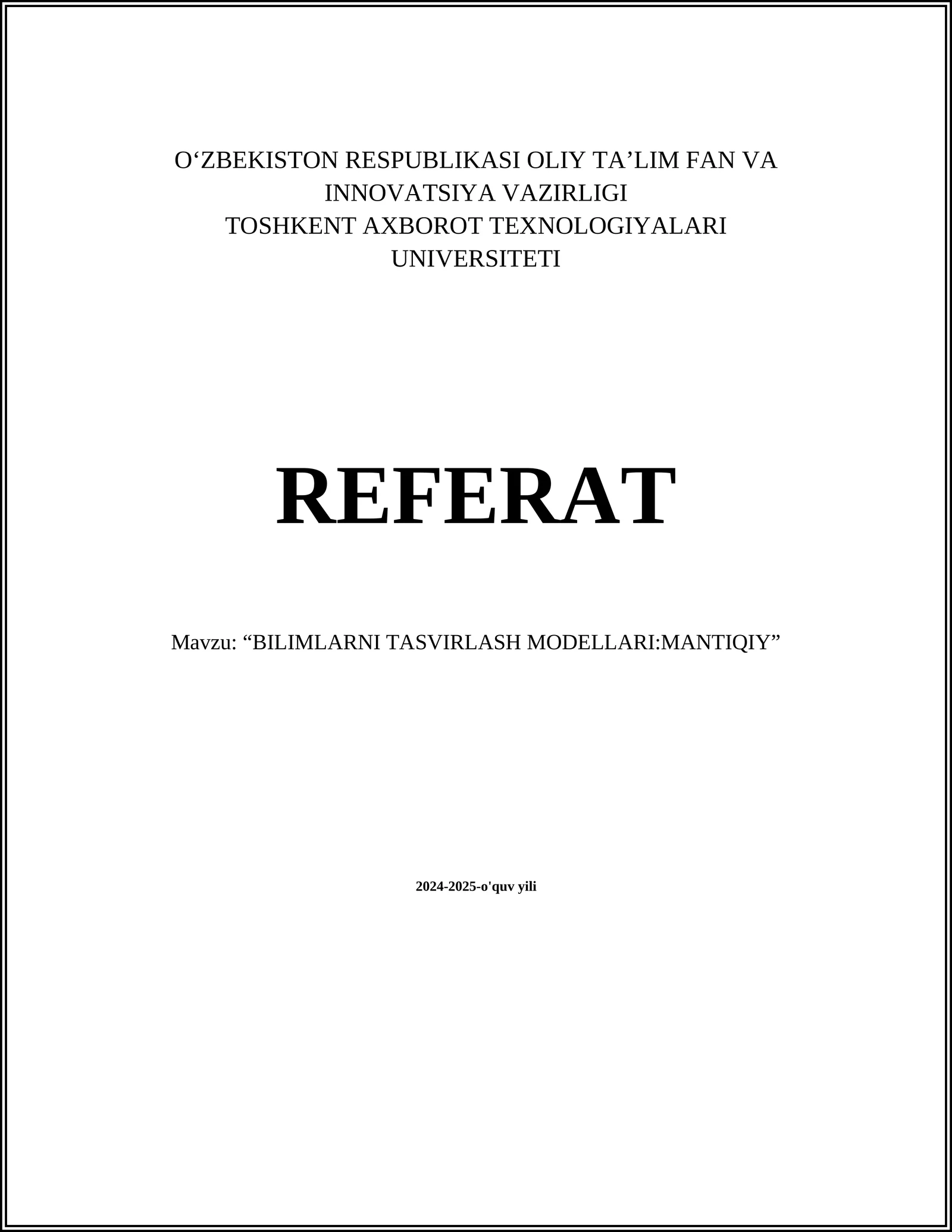 Bilimlarni tasirash modellari: Mantiqiy