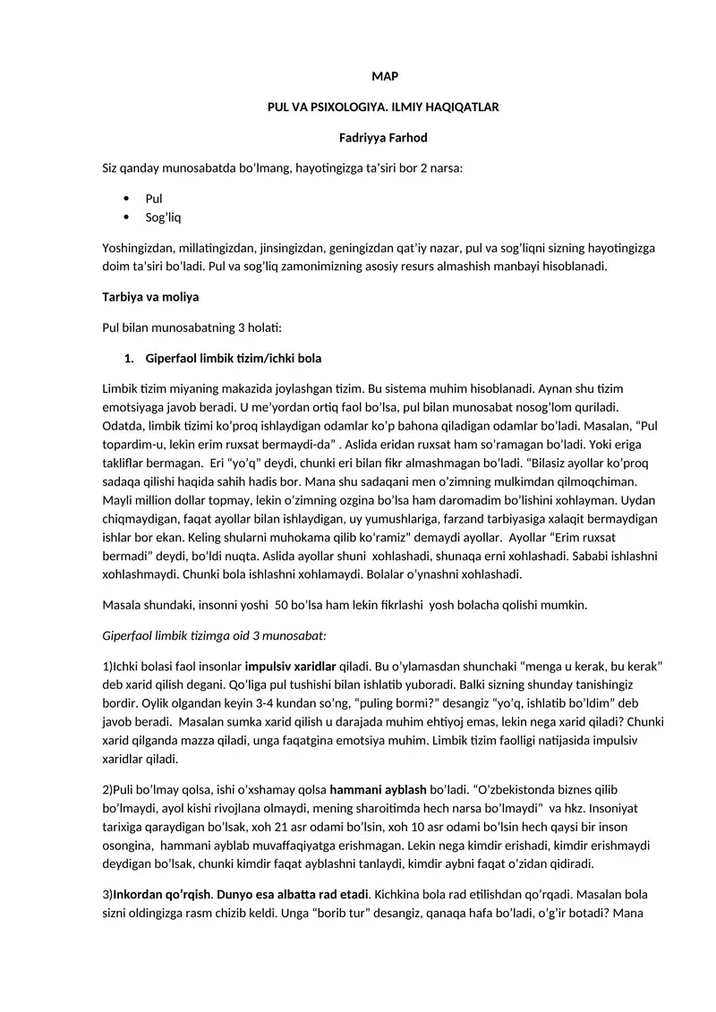 Fundamental moliyaviy savodxonlik