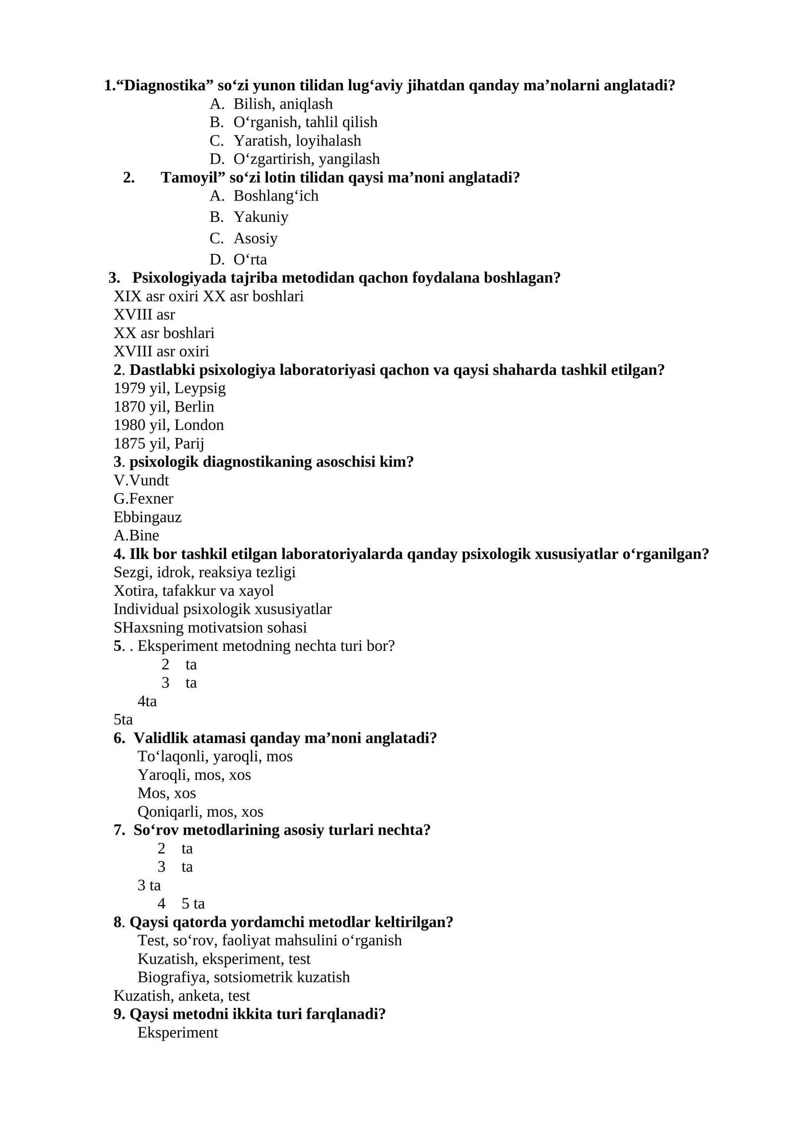 Psixologik  diagnostika test