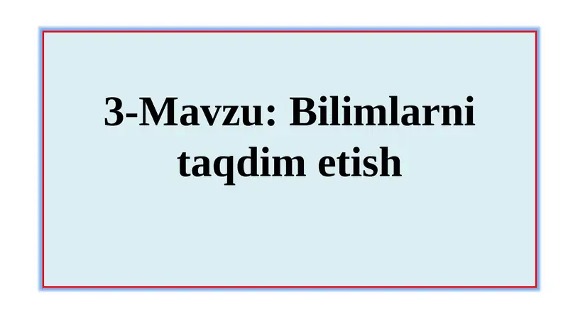 Bilimlarni taqdim etish