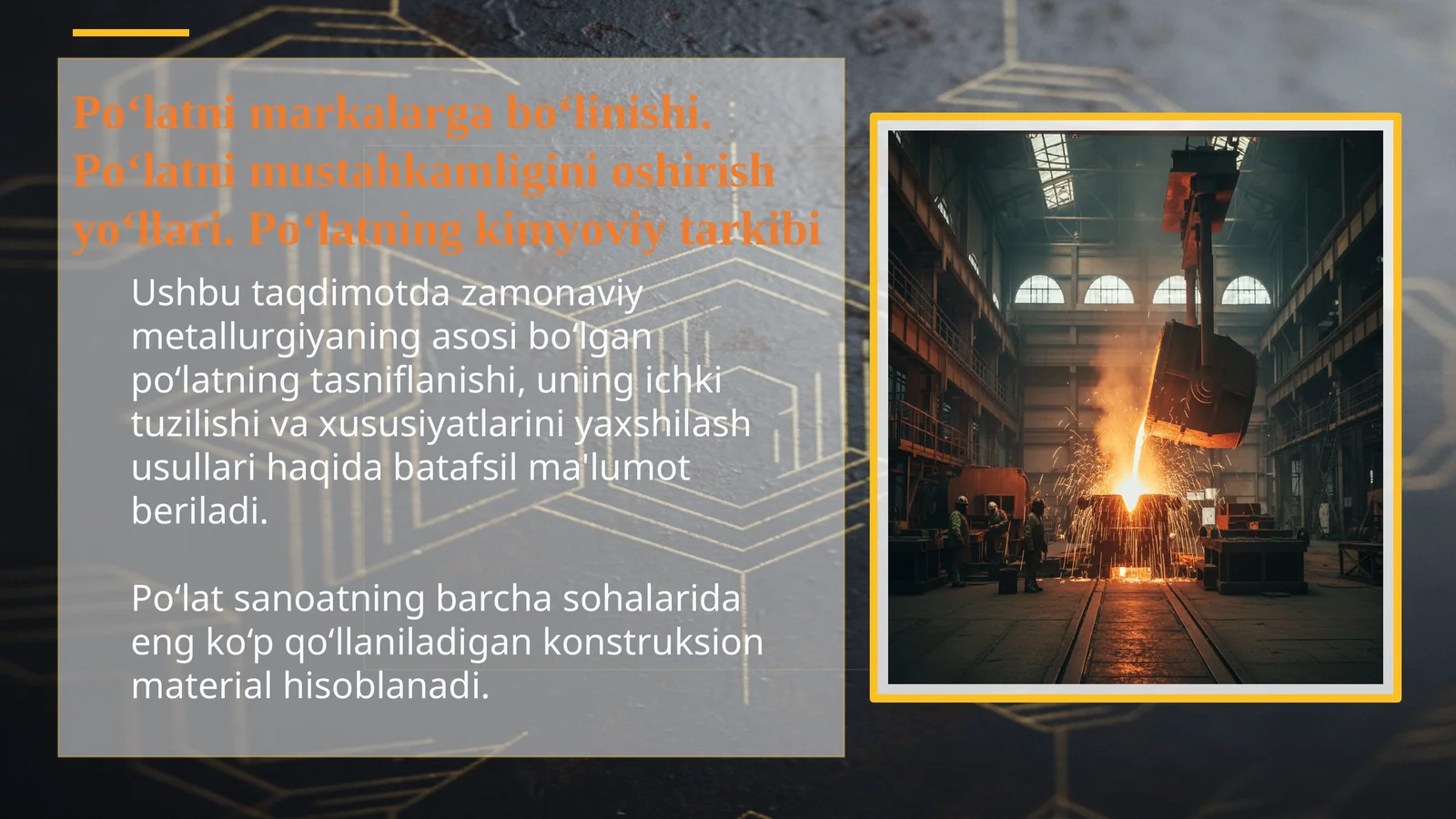 Po‘latning kimyoviy tarkibi