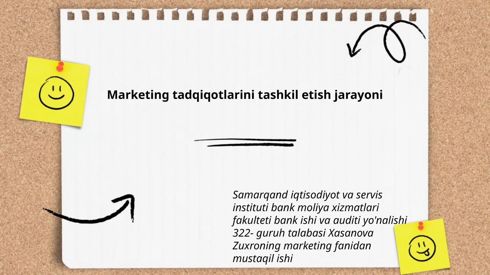 Marketing tadqiqotlarini tashkil etish jarayoni
