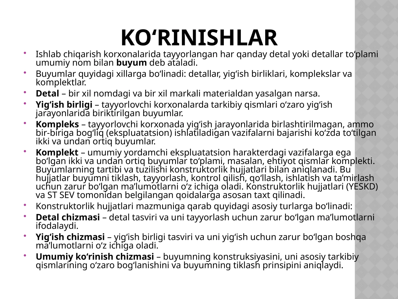 Chizmachilik Ko‘rinishlar