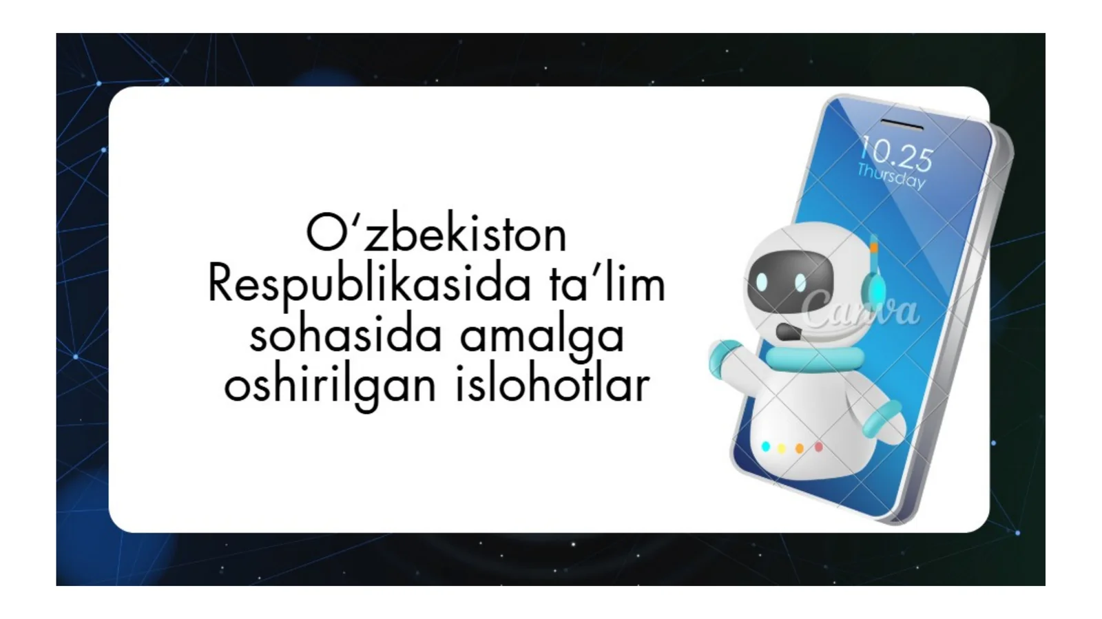 O'zbekiston Rspublikasida  ta'lim sohasida amalga oshirilgan islohotlar