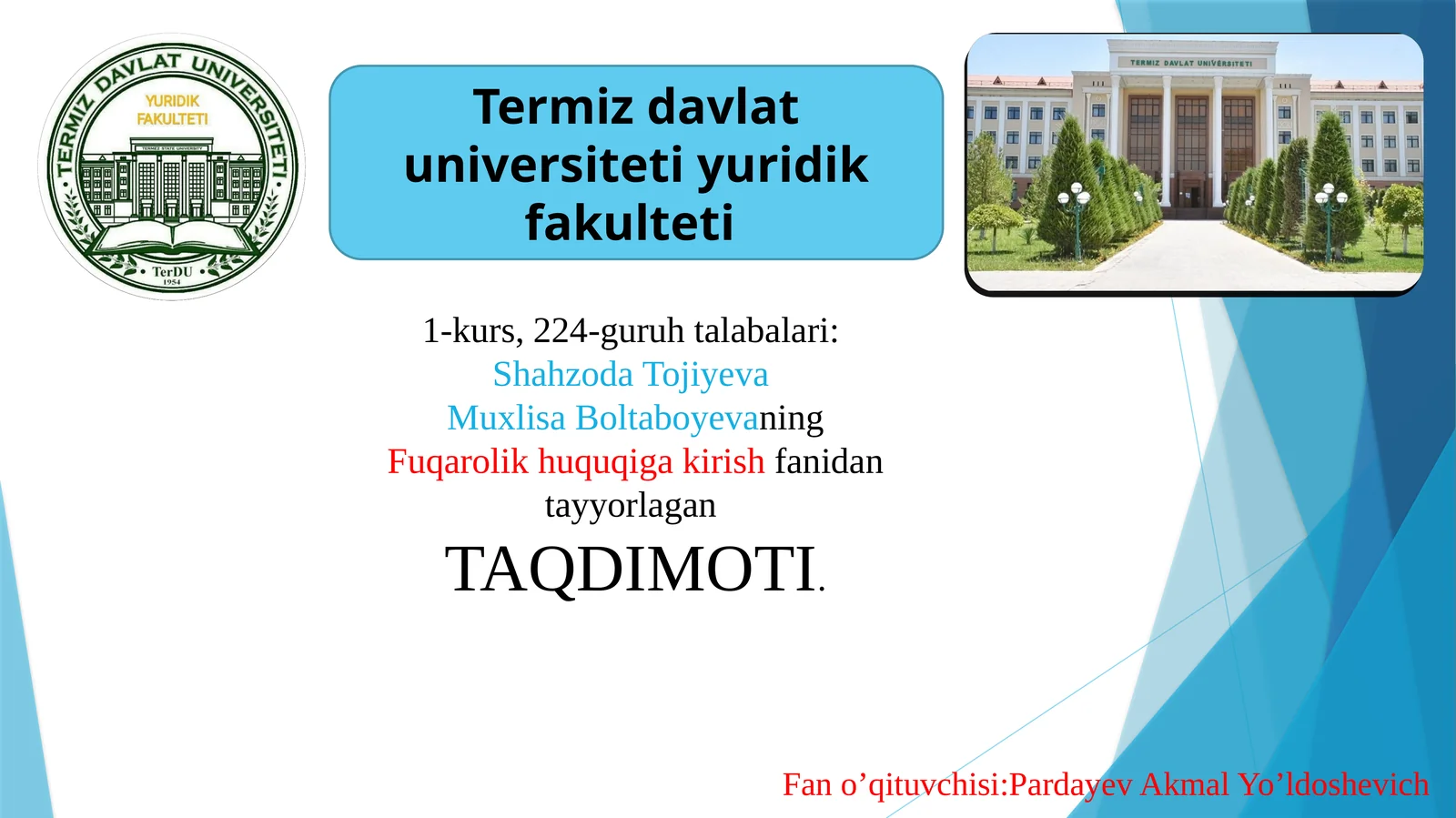 Fuqarolik huquqining subyekti sifatida fuqarolar